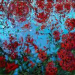 roses moved by the wind